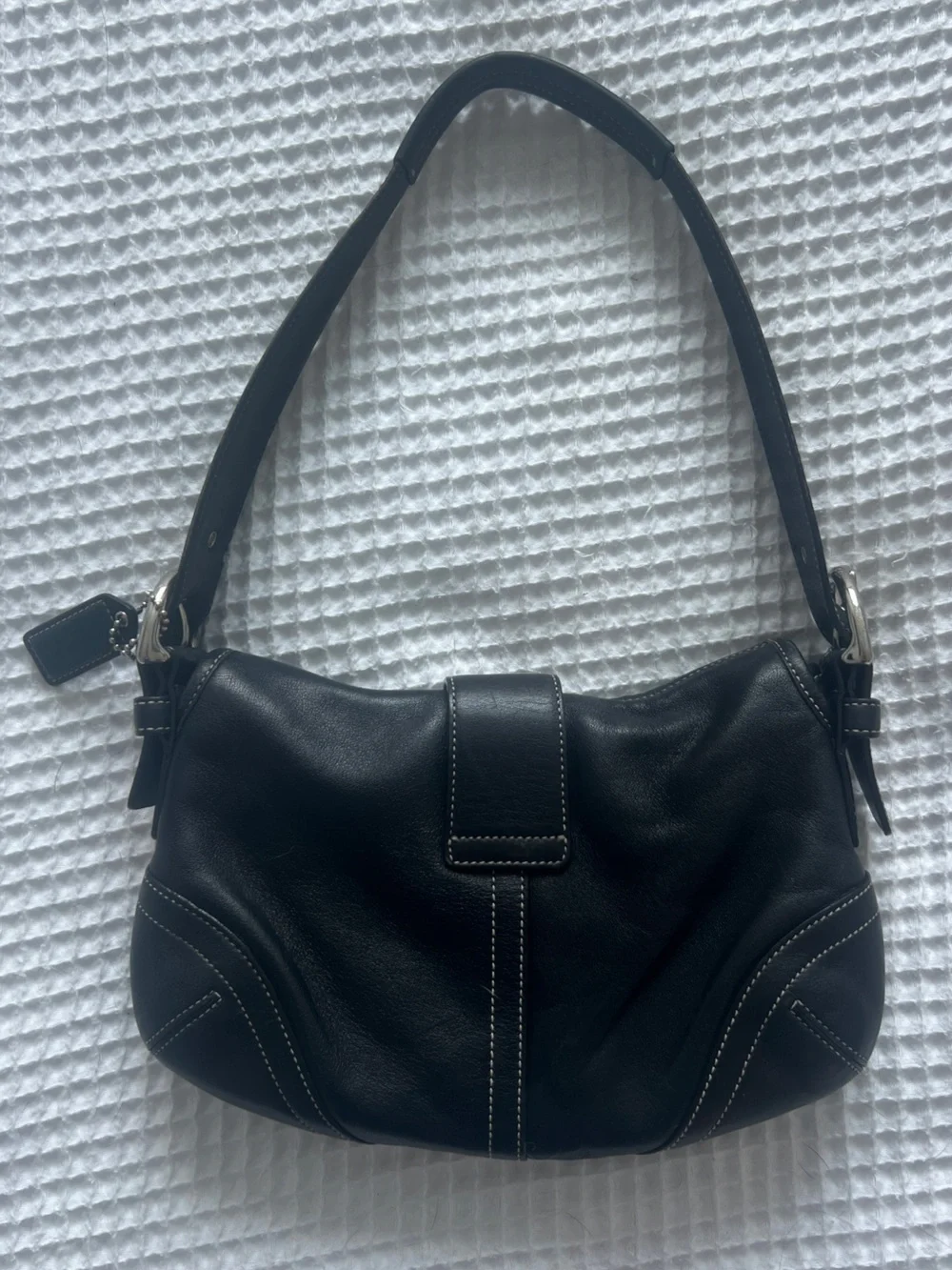 Vintage Coach 9247 Soho Black Leather Shoulder Bag